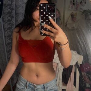 Forever 21 Red Lace Trim Bra